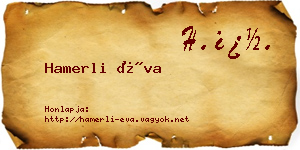 Hamerli Éva névjegykártya